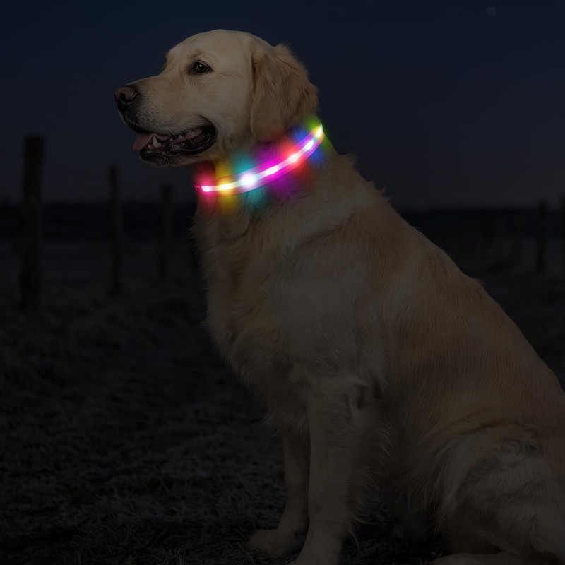 PcEoTllar Light Up Dog Collars, Led Dog Collar, 6 Flashing