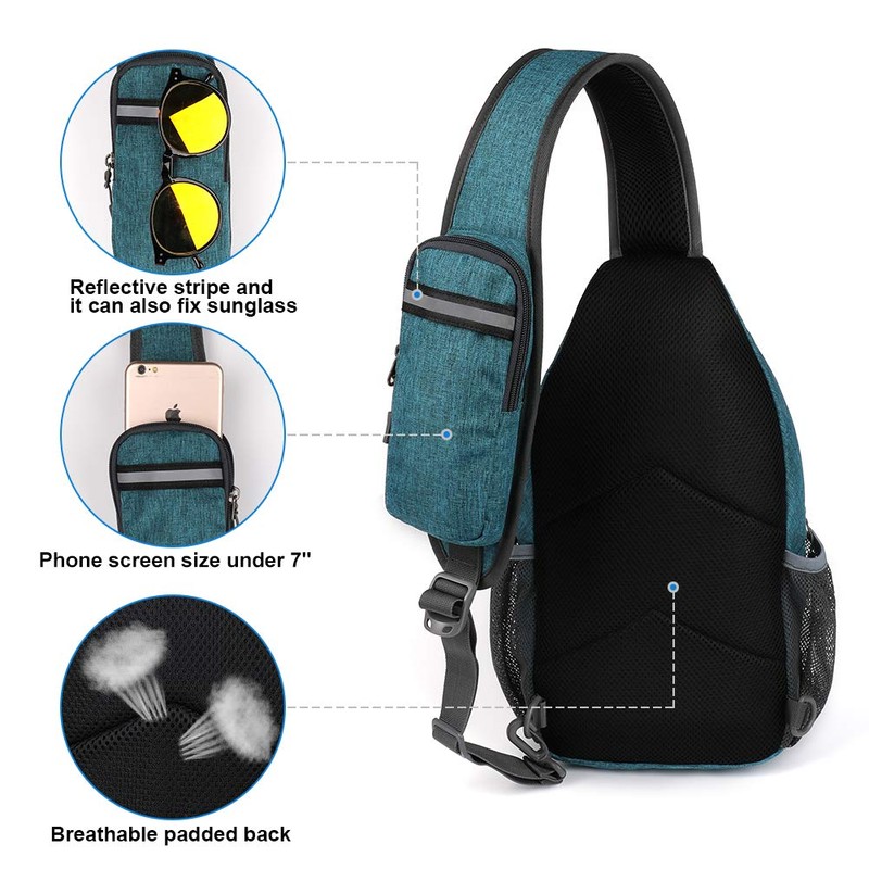 WATERFLY Sling Bag Sling Backpack Crossbody Bag Hiking Daypack for