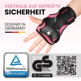 99FLIPS Knee Pads Children 3 Years with GS [Set of 6] Grind - XS Pink - Ice Skates Children's Stunt Scooter - Knee Pads Protectors Children with Knee and Elbow Pads - Ice Skates Children