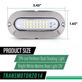 transmotor2014 2Pk 24LED Led Pontoon Boat Docking Light Bright White Marine Boat Light 12V