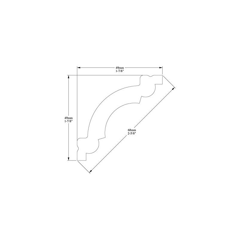 Orac Decor CX124 Cornice Coving. 2" x 2" Concave Design,