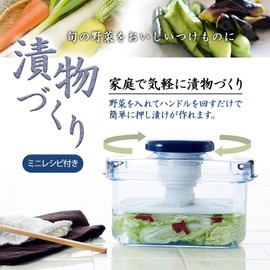 Squirrel S-30 Instant Pickle Container, Square Shape, Clear Blue, 0.1 gal (3 L), High Pet Recipes Included, Made in Japan