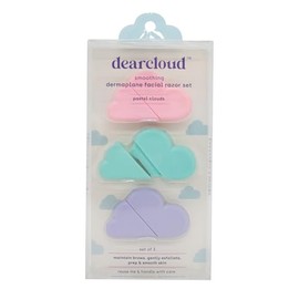 dearcloud Pastel Clouds Smoothing Dermaplane - Juego de maquinilla de afeitar facial, suave y exfoliante (paquete de 3)