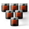 Pack of 6-60ml Amber Glass Ointment Jar with Airtight Aluminum