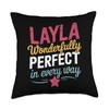 Layla Cute Woman Girl Women Daughter Girlfriend Wife Throw Pillow
