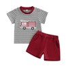 Infant Baby Boy Summer Outfit Fire Truck T Shirt Top