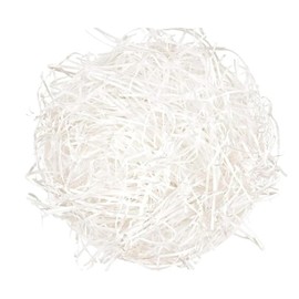 White Shredded Tissue Paper for Gift Boxes Stuffing 100 g Hampers Filling and Packaging Filler, Soft Shreds Raffia Paper Suitable Party Easter Christmas Father's Day