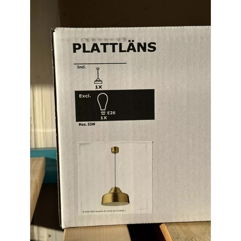 IKEA NEW IKEA Plattlans Pendant Lamp, Brass Color New 605.182.50