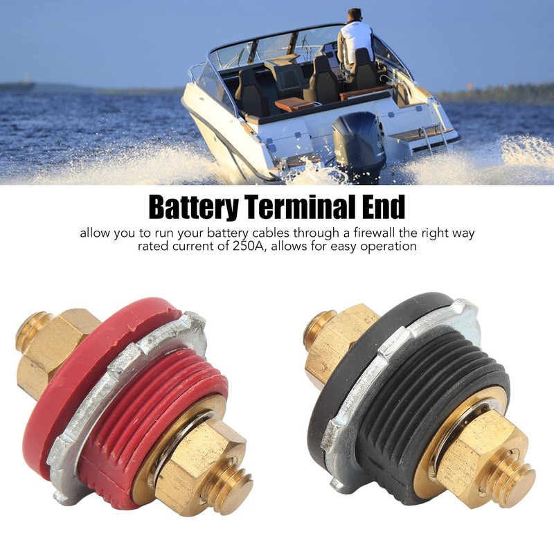 Acouto Battery Terminal Connector 2pcs 3/8in Thru Panel Battery Terminal