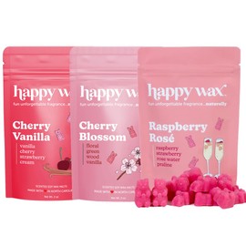 Happy Wax Orchard Blossom Mix Premium Scented Natural, Non Toxic Soy Wax Melts – 6 Total Oz. of Scented Wax Melts. Includes: Cherry Vanilla, Cherry Blossom and Raspberry Rosé
