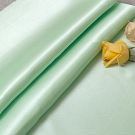 Satin Fabric by The Yard ，60 Inch Wide ，Soft Charmeuse Silk Satin Fabrics for Sewing,Wedding Dress,DIY Craftings, Costumes,Draping,Table Runner,Cloth Napkins (Mint Green, 3yard)