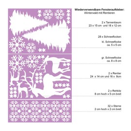 Wall tattoo loft window sticker snowflake set reusable