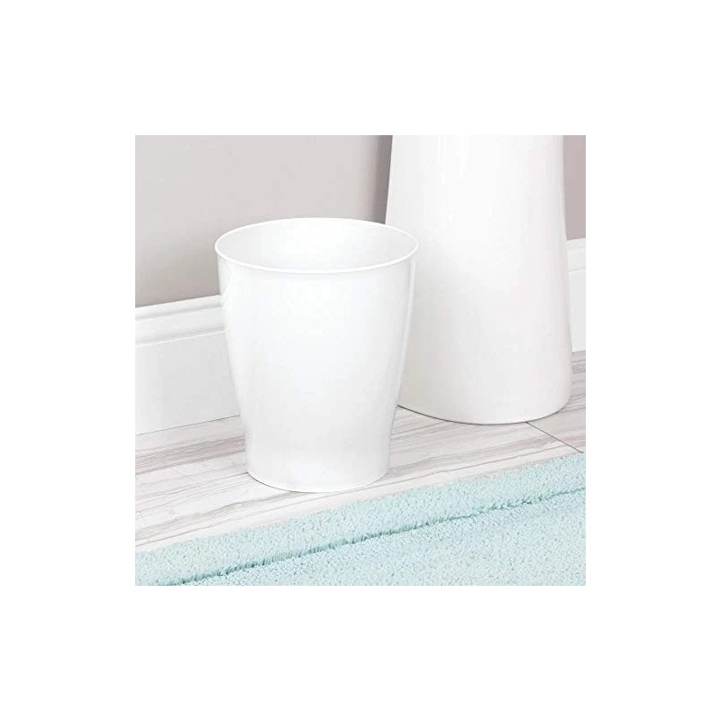 InterDesign iDesign Franklin Compact Round White Trash Can for Home