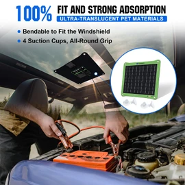 ECO-WORTHY Upgrade 7.5W Solar Car Battery Charger Maintainer 12V Waterproof Solar Panel Portable Solar Trickle Charger for Car Truck Boat Lawn Mower RV Trailer Tractor Utility Vehicle Battery