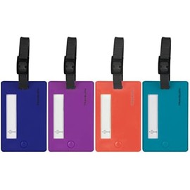 Travelon Juego de 4 etiquetas de equipaje de colores surtidos, Colores llamativos., 3.25 X 2.25 X .12, Juego de 4 etiquetas de equipaje de colores surtidos