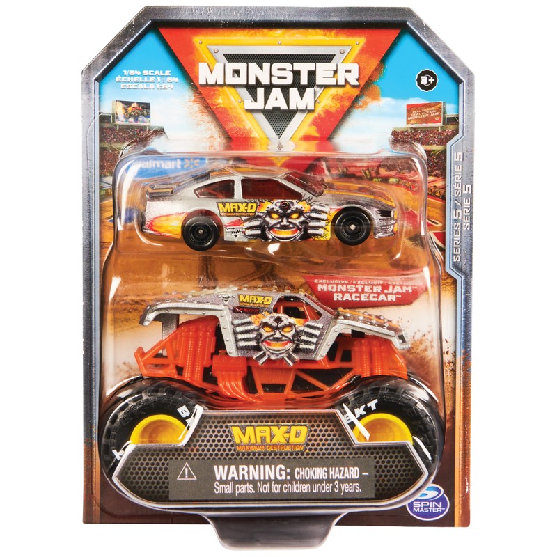 Monster Jam, 1:64 Scale Truck and Racing Car Set, Robust,