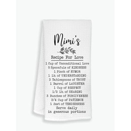 GavinsDesigns Mimis Recipe for Love Kitchen Towel - Funny Kitchen Towel Gifts for Mimi - Soft and Absorbent Kitchen Tea Towel Birthday Ideas - Mimi Kitchen Towel