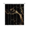 OERJU 65x72inch Marble Texture Shower Curtain Gold Powder Swirl Modern