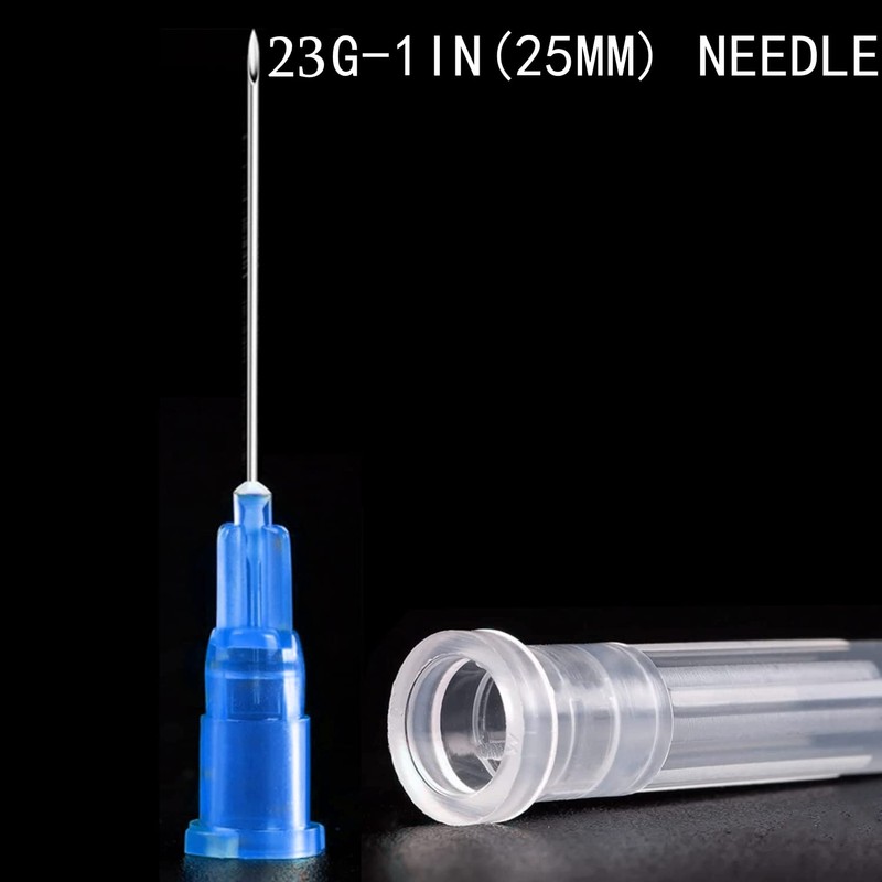 25 Pack 3ml/cc Plastic Luer Lock Syringa with 23Ga and