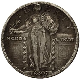 YIQILAFADA 1925 25C Standing Liberty Quarter Coin, Replica Morgan Dollar Coin