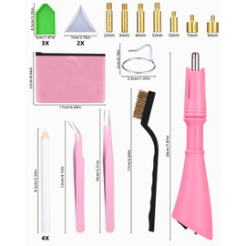 Kureny Bedazzler Kit with Rhinestones, Hotfix Applicator with Rhinestones, Hot Fixed Gemstone Craft Applicator with 7 Applicator Tips, Colours Rhinestone Crystals for DIY Clothing, Shoes