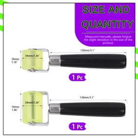 Swpeet 2Pcs 2 Sizes 1.2Inch and 2Inch Automotive Rubber Sound Deadener Press Seam Roller Assortment Kit, Laminating Roller Mat Sound Insulation for Hood Ceiling Door Waterproof