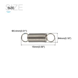 METALLIXITY 10PCS 0.4x4x15mm Stainless Steel Extension Spring Wire for Home Repair Construction Machinery