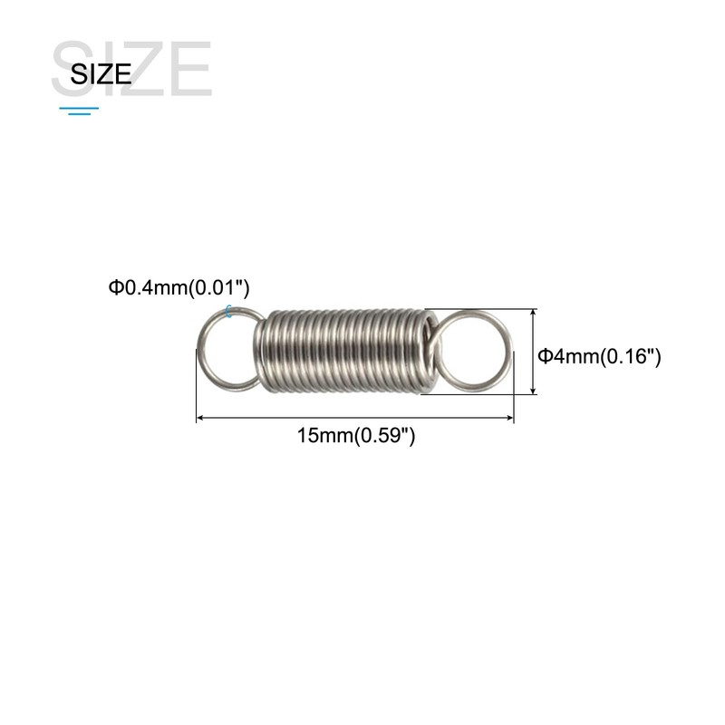 METALLIXITY 10PCS 0.4x4x15mm Stainless Steel Extension Spring Wire for Home