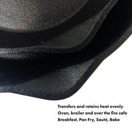Bayou Classic 7451 10-in and 12-in Cast Iron Skillet Set Features Pour Spouts Perfect For Breakfast Pan Frying Sautéing and Baking