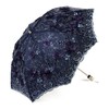 LCY Embroidered Lace Double-deck Anti-UV Parasol Sun/Rain/Snow Folding Umbrella-Blue