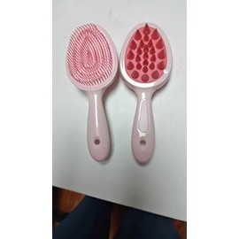 Hair Brush,Double-sided Silicone Comb Brush for Wet & Dry hair, Eliminates Knots & Reduces Breakage for All Hair Types, Large Combs for Head Massage and Relaxation,Pink