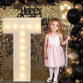 4FT Marquee Light Up Letters T, Big Marquee Letter for Baby Shower Birthday Engagement Wedding Marry Me Party Decor