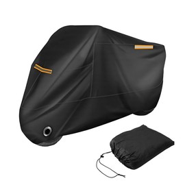 KVAEY Motorcycle Cover, 190T All-Season Waterproof Sun Protect Motorcycle Cover with Lock Hole, All-Around Outdoor Protection Cover for Motorcycle Scooter, Motorcycle Accessories