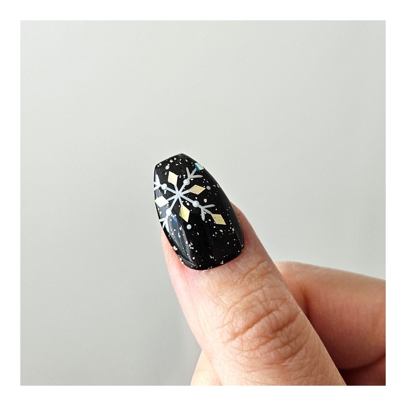 Snowflake handmade nail tip - Almond / 눈꽃송이 수제네일팁 -