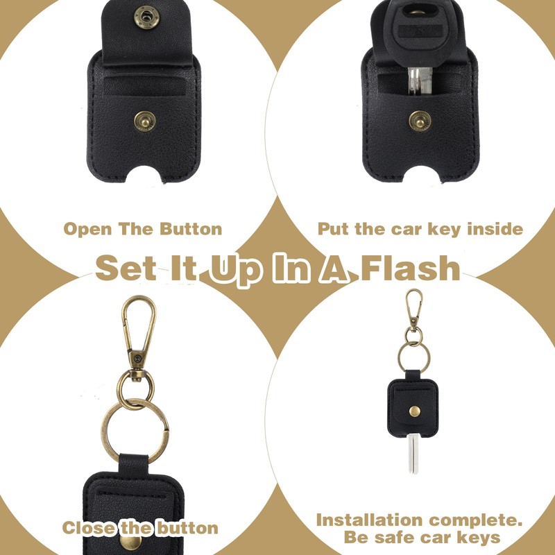 Heclia 2PCS Broken Car Key Loop Replacement, Leather Car Key