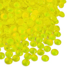 Blinginbox Flatback Rhinestones Round Gems, 1440pcs Luminous Series Glass Stones Neon Gems Non Hotfix Crystal Rhinestones for Nail Charms Crafts Clothes Tumblers,Citrine Neon Opal,SS10.