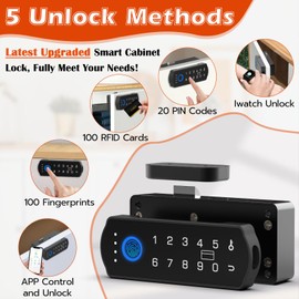 Anweller Smart Cupboard Locks,Magnetic Electronic Digital RFID Keyless Bluetooth Drawer Lock Cabinet Lock,Child Safety Baby Proofing Cupboard Locks for Adults Cupboard Wardrobe Desk File Dresser