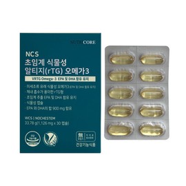 Nutricore 뉴트리코어 초임계 식물성 알티지 오메가3 1126mg x 30캡슐 1개 / 써클 Nutricore Supercritical Plant-based RTG Omega-3 1126mg x 30 Capsules 1 Pack / Circle