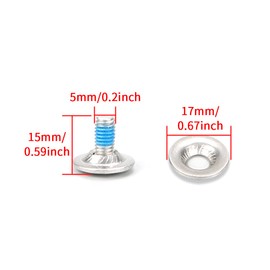 8 Set Snowboard Binding Screws, Stainless Steel Binding Screw Washer Snowboard Screw Set Snowboard Binding Mounting Screws Fixed Ski Accessories