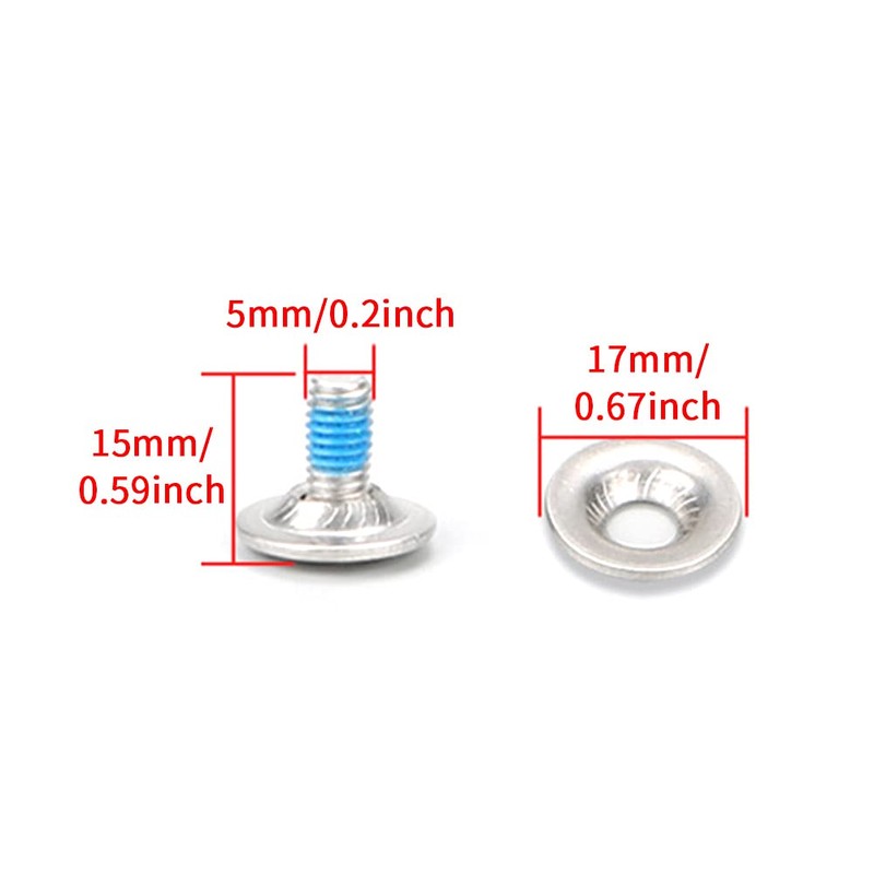 8 Set Snowboard Binding Screws, Stainless Steel Binding Screw Washer