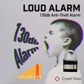 Crystal Vision  Weather Proof Anti Theft Loud 130db Hardened Steel Alarm PadLock