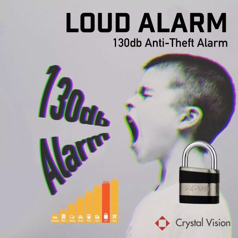Crystal Vision Weather Proof Anti Theft Loud 130db Hardened Steel