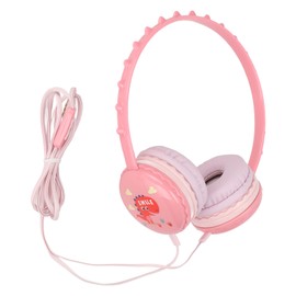Kids Wired Headphone 3.5mm Jack Stereo Adjustable Headband Cute Child Dinosaur Headset for PC TabletsPink