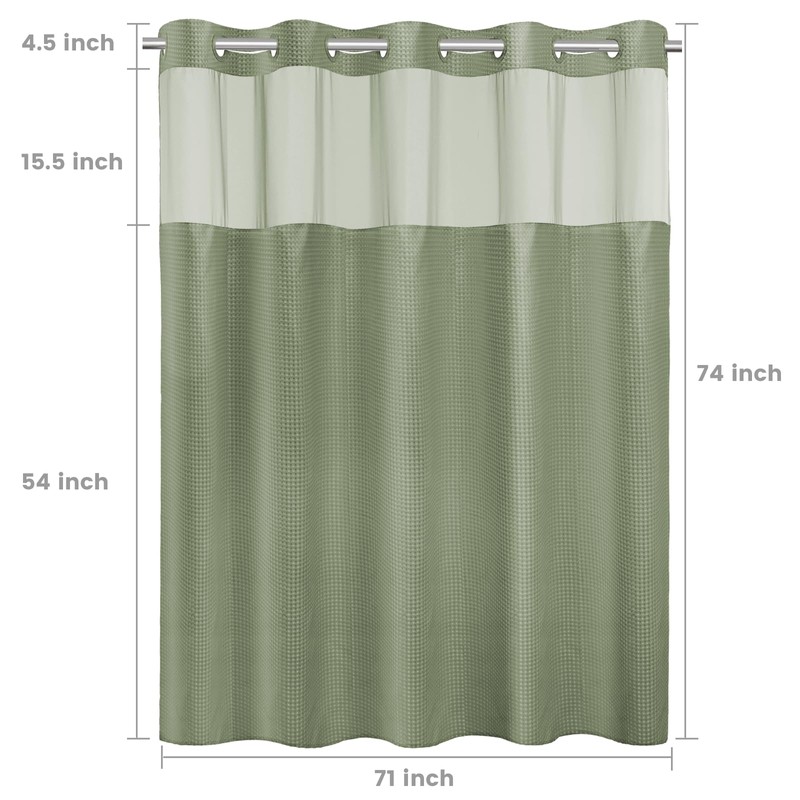 SORTTO No Hook Shower Curtain with Snap in Liner Set