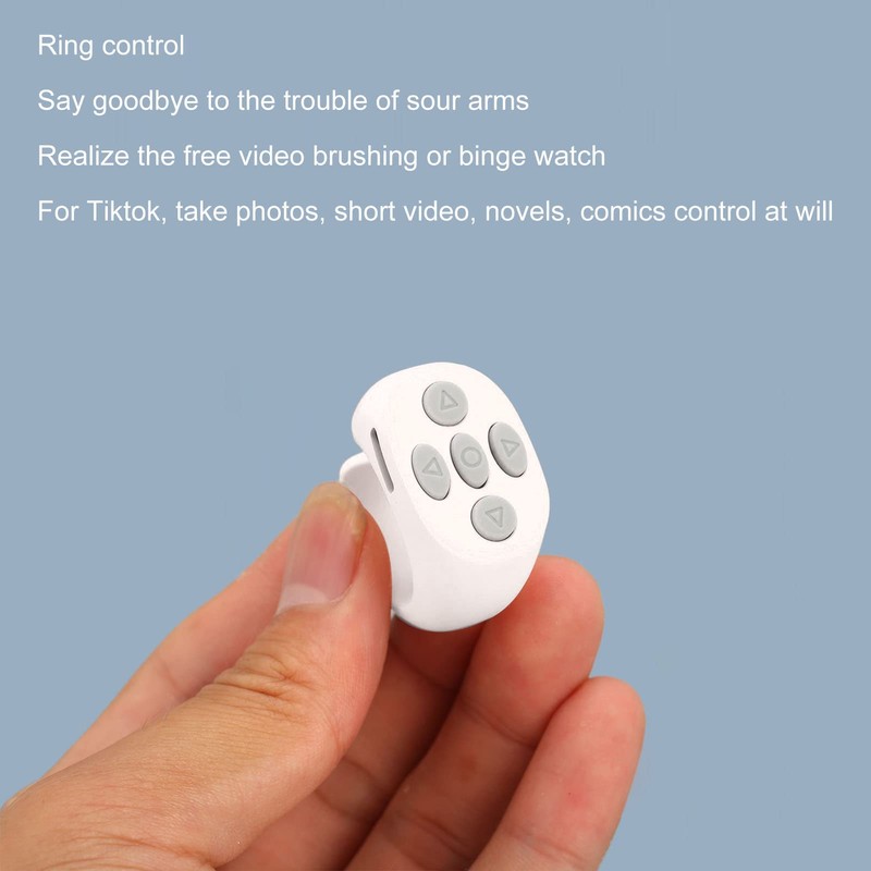 ASHATA Smart Ring, Smart Ring Controller, Bluetooth 5.3 Wireless Remote