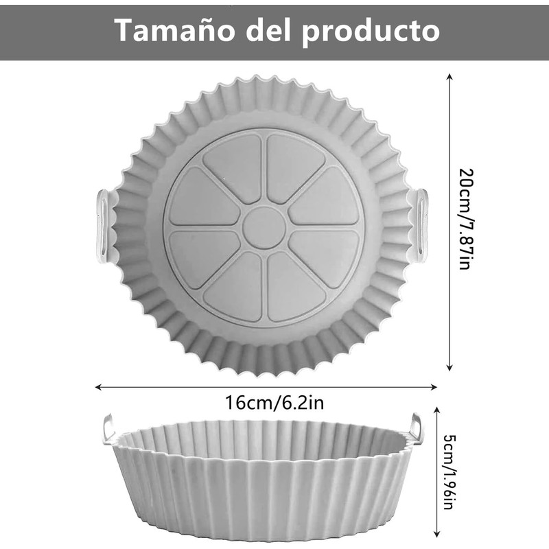 2PCS Silicona para Freidora de Aire,Air Fryer Silicon,Bandeja para Hornear