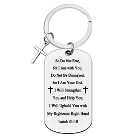 Xiahuyu Christian Gifts Keychain Bible Verse Keychain Baptism Gifts Inspirational Religious Gifts Communion Gifts Christian Gifts for Women Men Christmas Birthday Gift