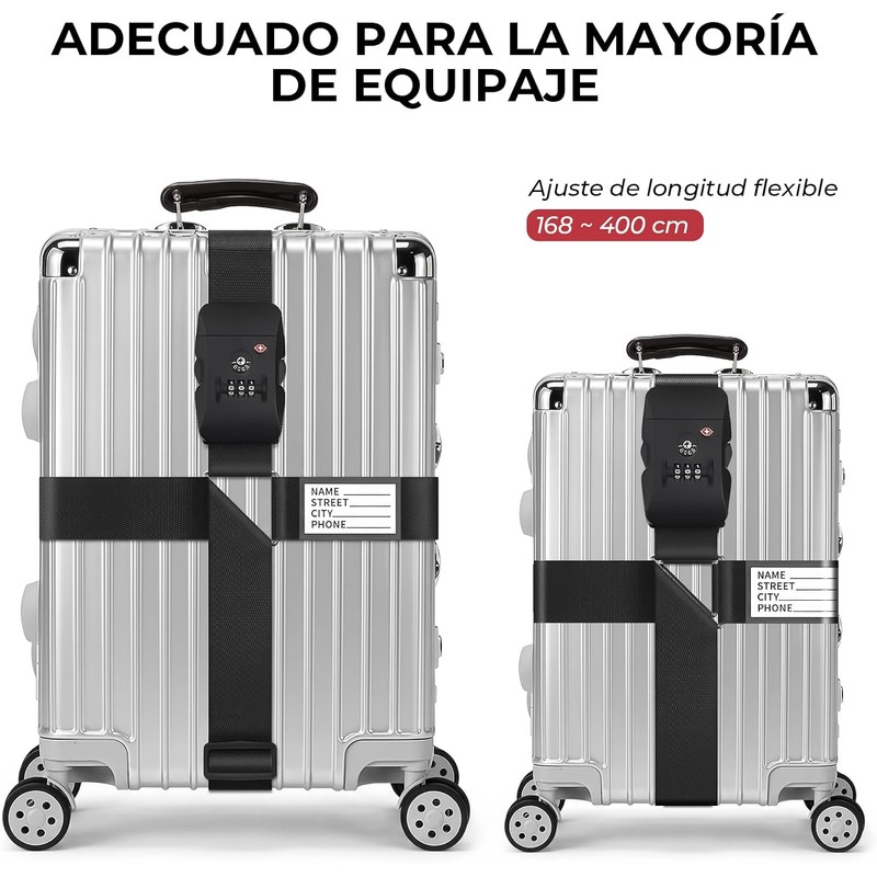 Mythya Correas de Equipaje, Correas de Equipaje TSA Aprobado Maleta
