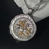 OigvcoTe Silver Gold St George Necklace Catholic Medal