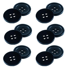 Pack of 12 Navy Blue Buttons Sew on 20mm Round Buttons Flat 4 Holes 32L 32 Ligne Dark Blue Plastic Sewing Buttons for Coats Jackets Knitwear Cardigans